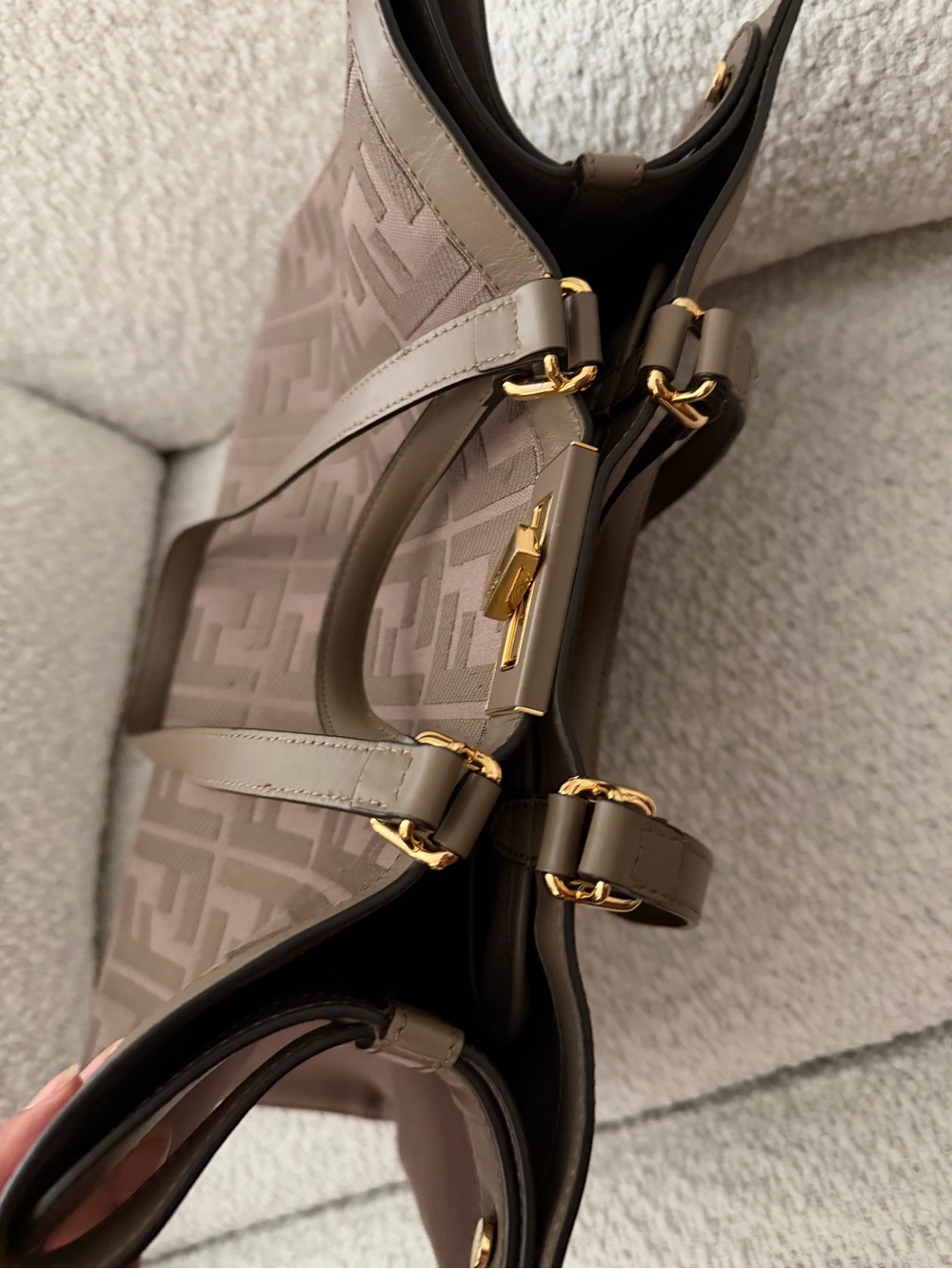 Fendi Brown Zucca Monogram Tote with Gold-Tone Hardware - Picture 15 of 15